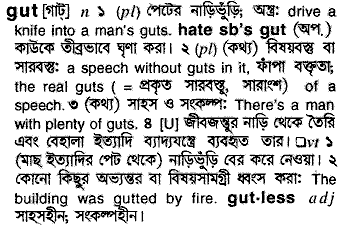 Gut meaning in bengali