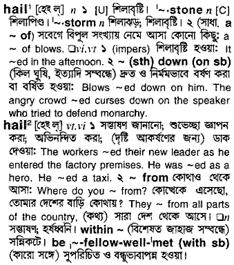 Hail meaning in bengali