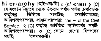 Hierarchy meaning in bengali