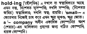 Holding meaning in bengali