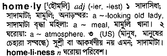 Homely meaning in bengali