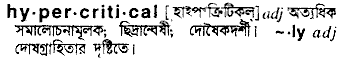 Hypercritical meaning in bengali