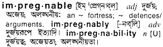 Impregnable meaning in bengali