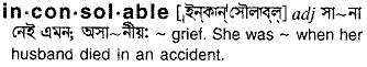 Inconsolable meaning in bengali