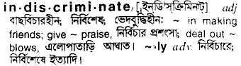 Indiscriminate meaning in bengali