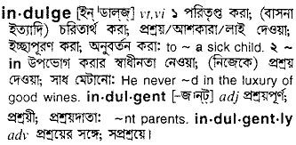 Indulge meaning in bengali