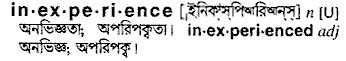 Inexperience meaning in bengali