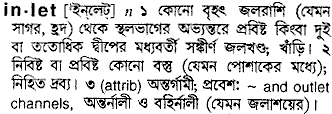 Inlet meaning in bengali