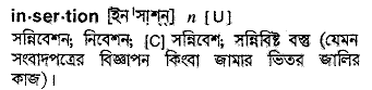 Insertion meaning in bengali