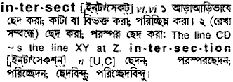 Intersect meaning in bengali