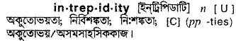 Intrepidity meaning in bengali