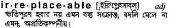 Irreplaceable meaning in bengali