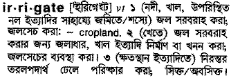 Irrigate meaning in bengali