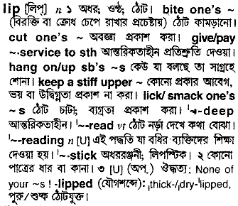 Lip meaning in bengali