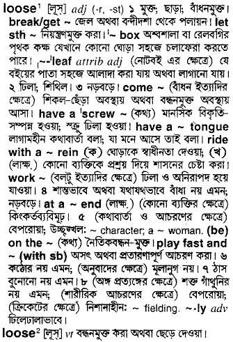 Loose meaning in bengali