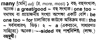 Many meaning in bengali