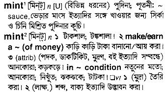 Mint meaning in bengali