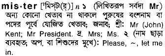 Mister meaning in bengali