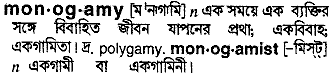 Monogamy meaning in bengali