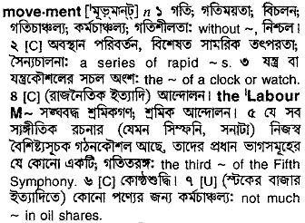 Movement meaning in bengali