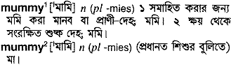 Mummy meaning in bengali