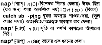 Nap meaning in bengali