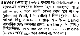 Never meaning in bengali