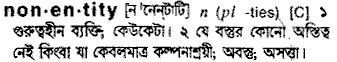 Nonentity meaning in bengali