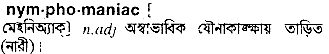 Nymphomaniac meaning in bengali