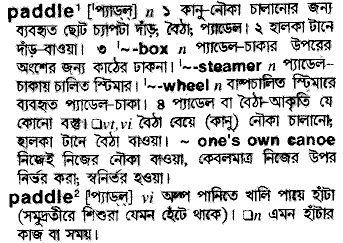 Paddle meaning in bengali