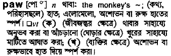 Paw meaning in bengali