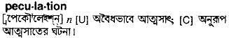 Peculation meaning in bengali