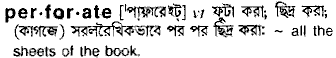 Perforate meaning in bengali