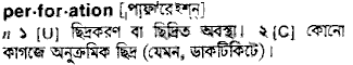 Perforation meaning in bengali