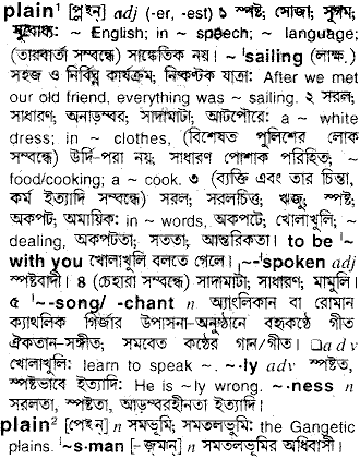 Plain meaning in bengali