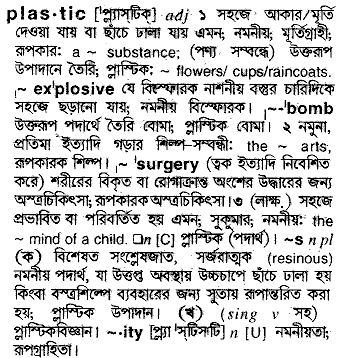 Plastic meaning in bengali