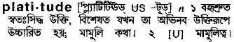 Platitude meaning in bengali