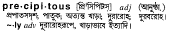 Precipitous meaning in bengali