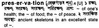 Preservation meaning in bengali