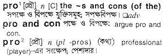 Pro meaning in bengali