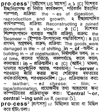 Process meaning in bengali