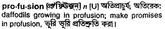 Profusion meaning in bengali