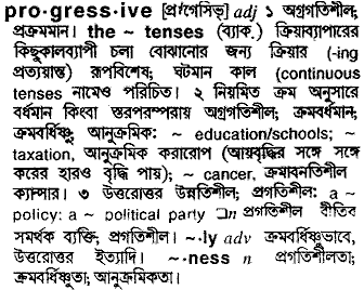 Progressive meaning in bengali