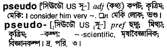 Pseudo meaning in bengali