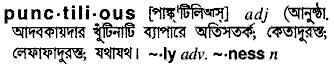 Punctilious meaning in bengali