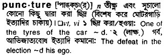 Puncture meaning in bengali