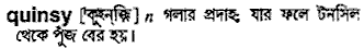 quinsy 
 meaning in bengali