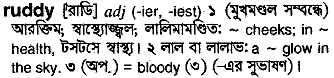 Ruddy meaning in bengali