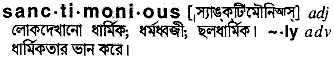 Sanctimonious meaning in bengali