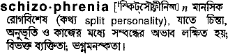 Schizophrenia meaning in bengali